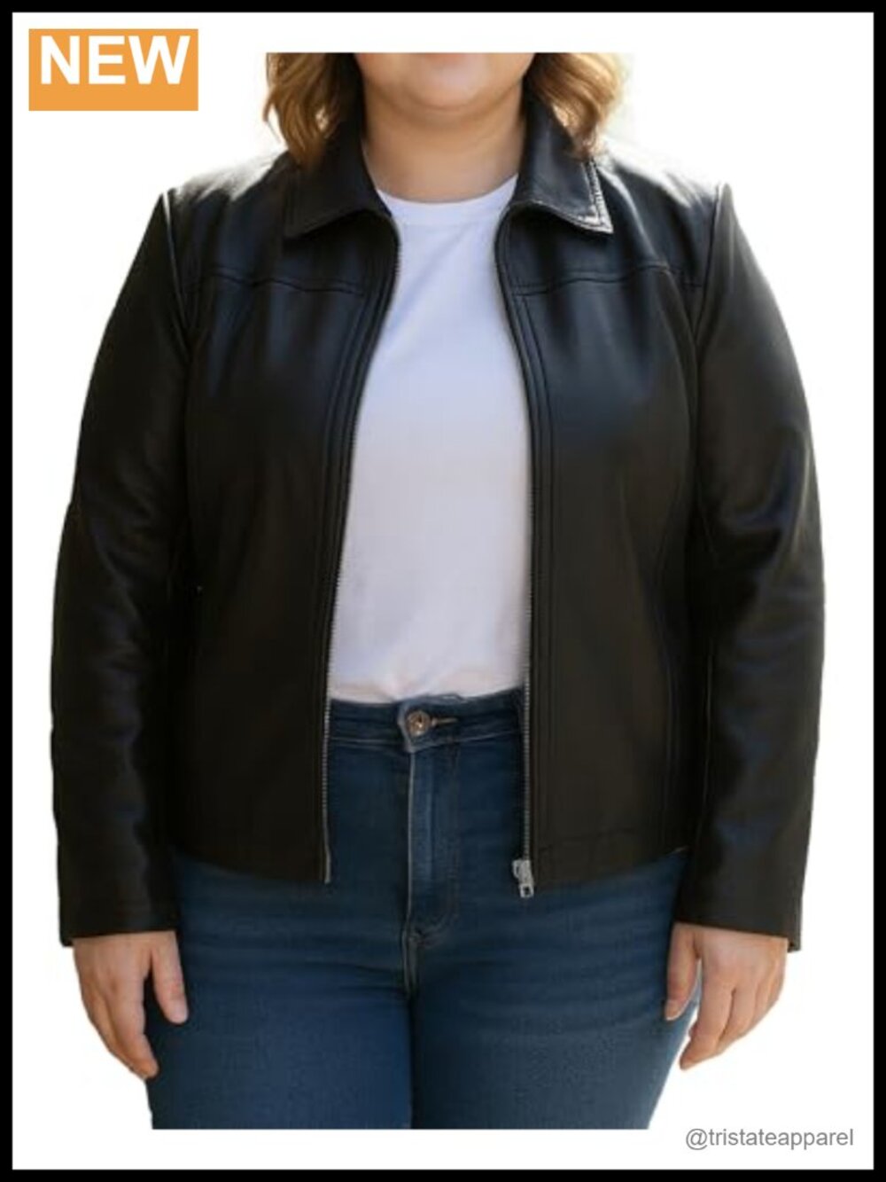 Real Lambskin Leather Jacket Women Vintage Moto Biker Zipper